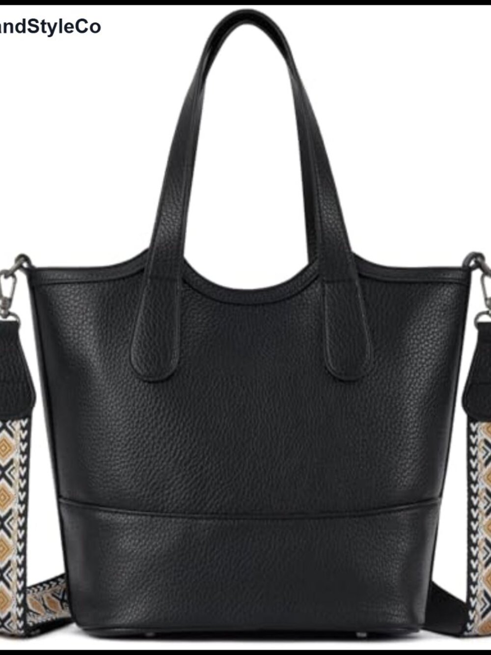 Vegan Leather Straw Bucket Bag Top Handle Crossbody Tote